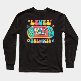 Level 3rd Grade Unlocked Back To School First Day Boy Girl Long Sleeve T-Shirt